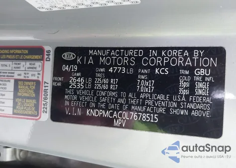 2020 Kia Sportage Lx из США, поврежденный, VIN KNDPMCAC0L7678515